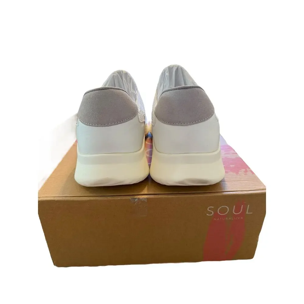 Naturalizer Women's Soft White Fabric Emerge Slip On Walking Sneakers Size 10.5